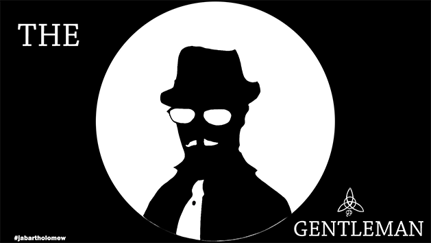 The black and white silhouette logo of the enigmatic being known only as, &quote;The Gentleman&quote;